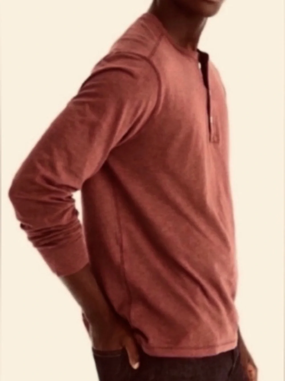 J. Crew Men's Long-Sleeve Henley in Rust